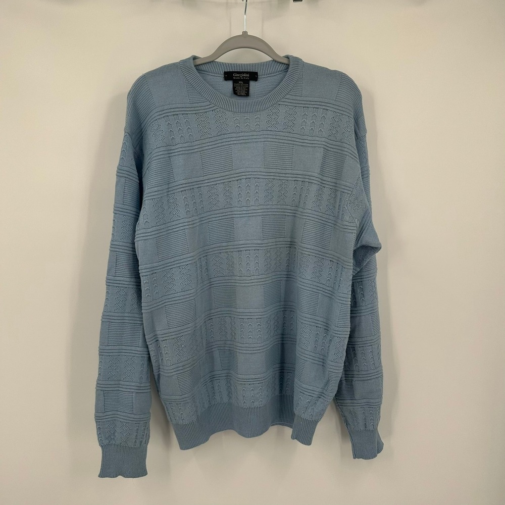 Giorgiolini Women Italian Knitwear Sweater Size XXL Quiet Luxury Wool Blend Blue